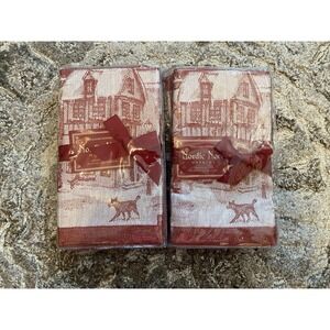 Williams Sonoma Nordic Noel Jacquard Dinner Napkins Set of 8 Christmas NWT